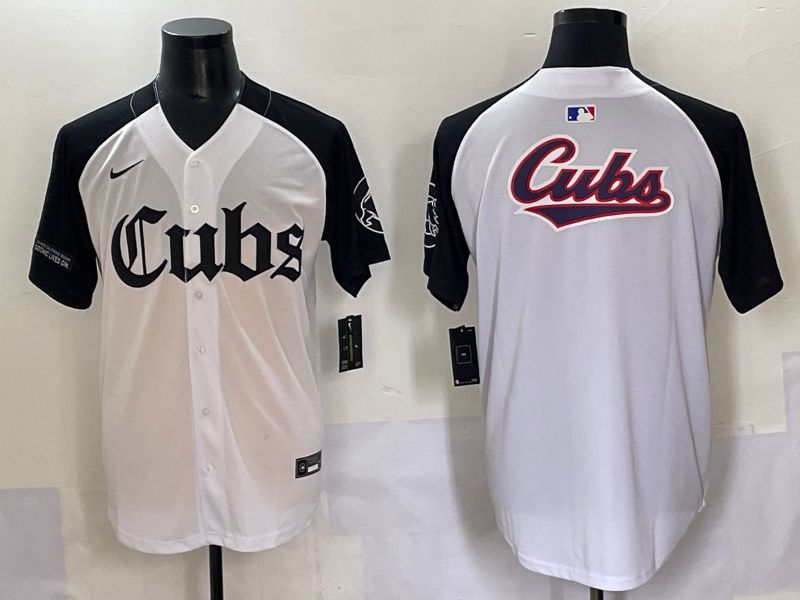 Men 2025 Chicago Cubs Blank White black Five generations Joint Name Nike MLB Jersey style 61->chicago cubs->MLB Jersey